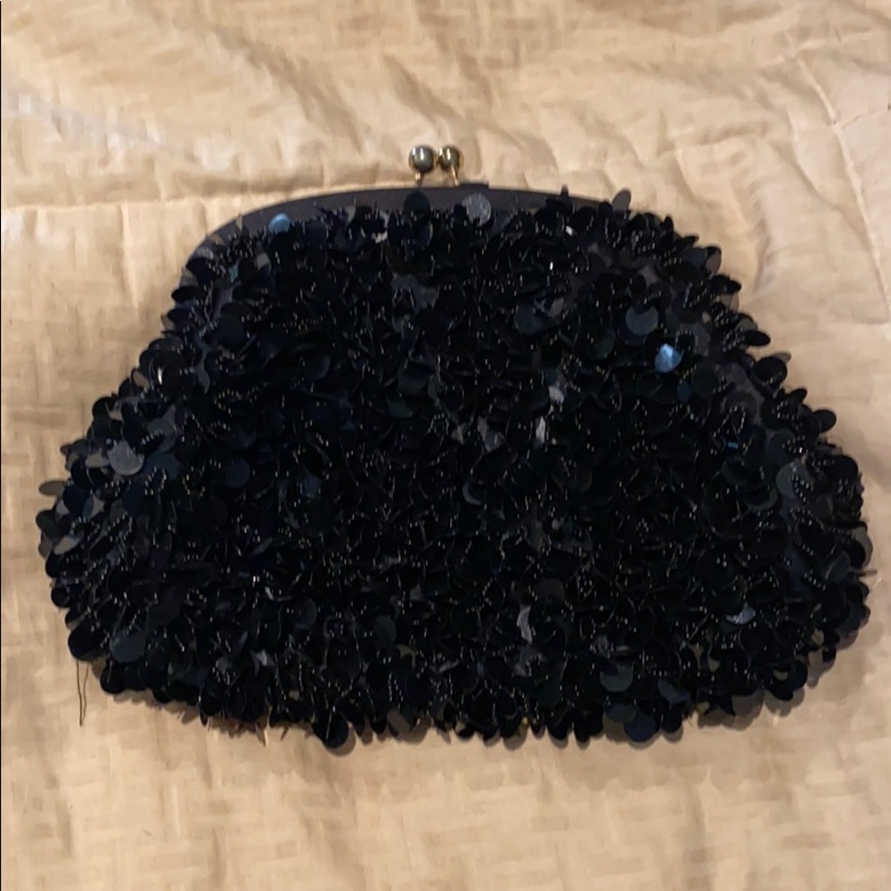 Black sequin evening purse never used